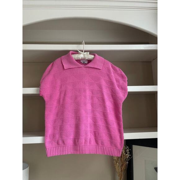 Vintage Turtle Bay Pink Collared Sweater Vest Top - Size Medium - Picture 5 of 9